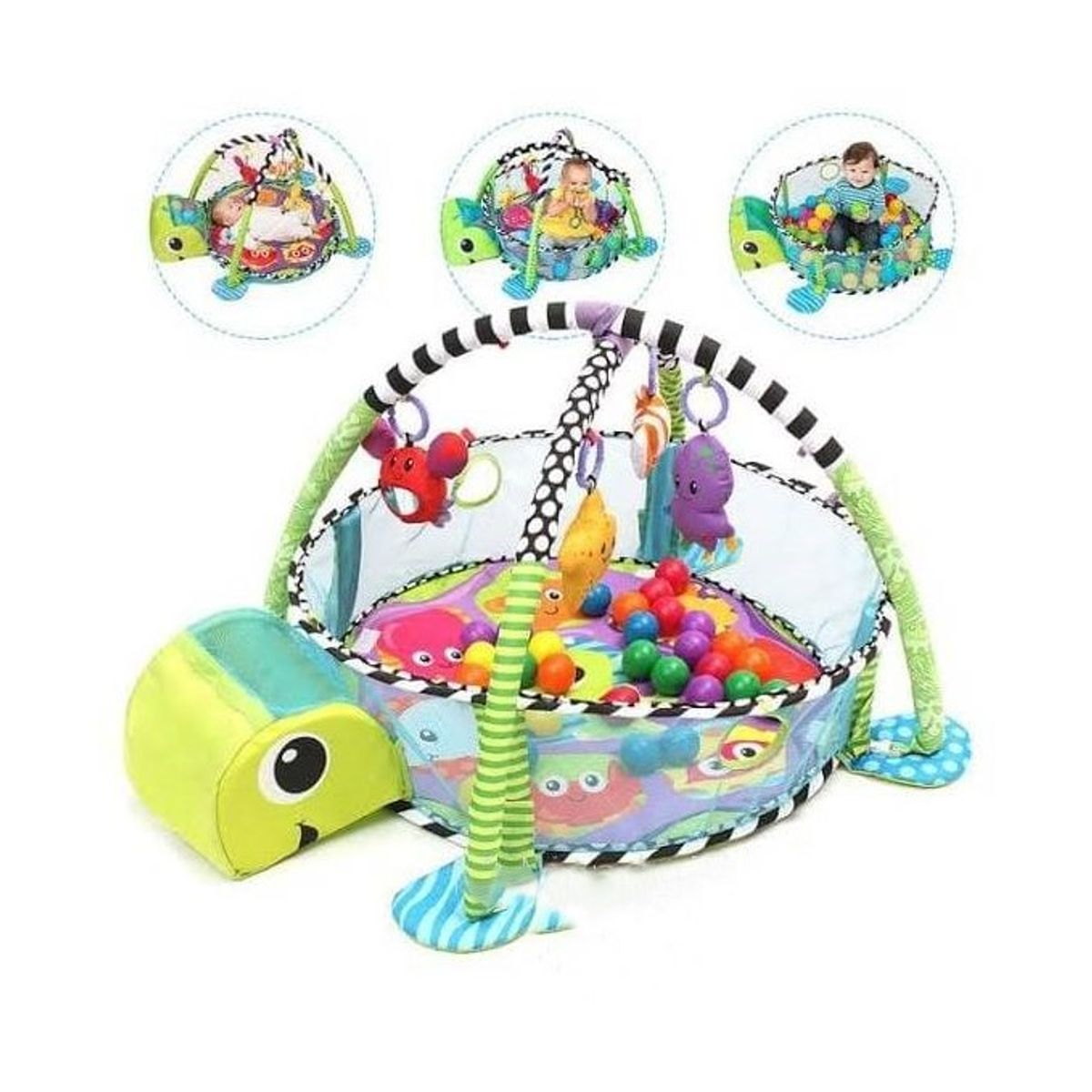 IDEAL - GIMNASIO DE BEBÉ DIDÁCTICO 3 EN 1 TORTUGA