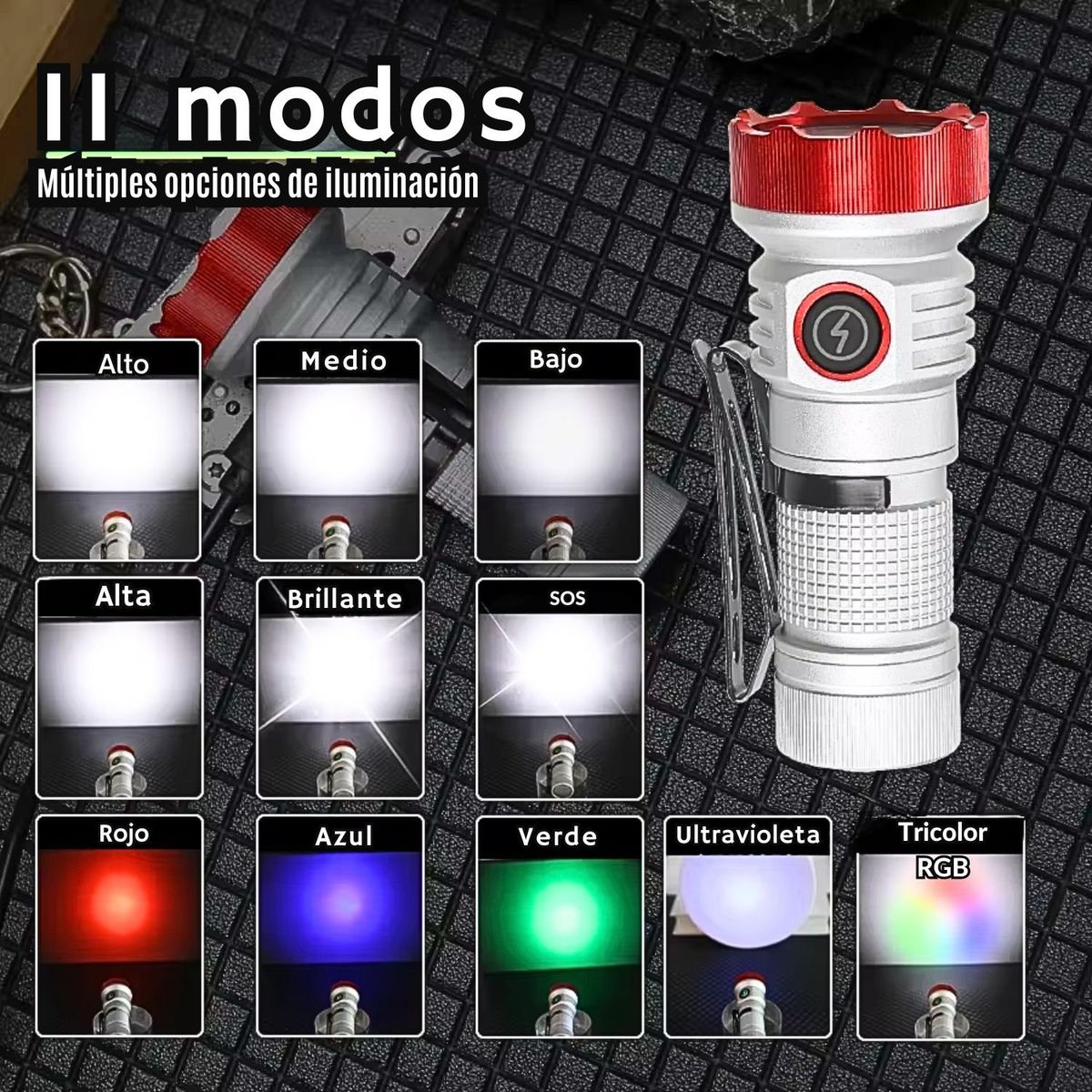 LIDIMI - Linterna Led recargable Potente impermeable de aluminio