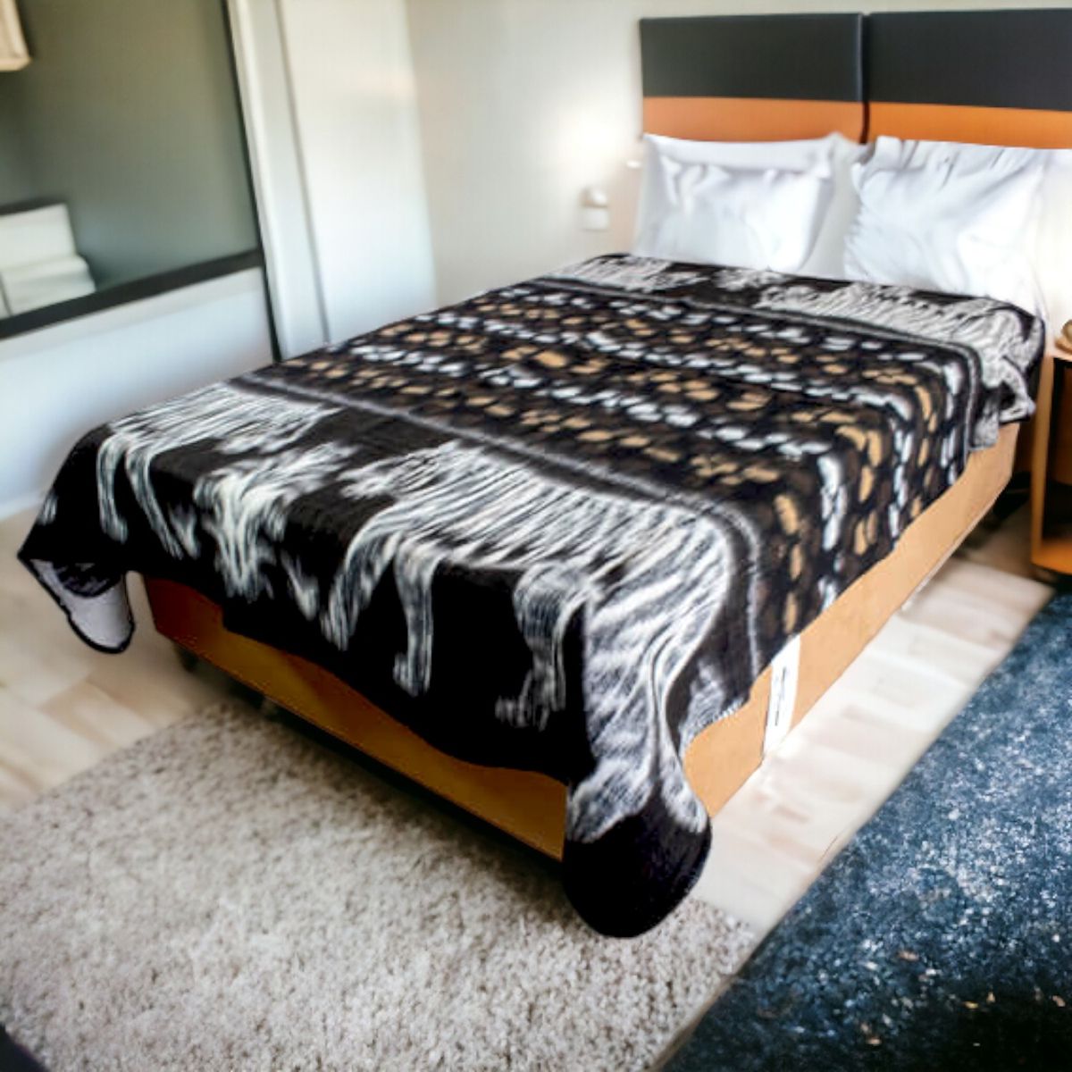 SANTA CATALINA - Frazada Tigre original elegante antialérgica y tradicional 2 Plaza