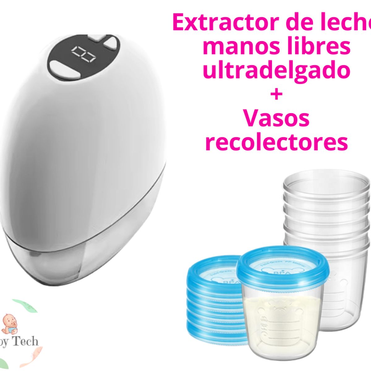 GENERICO - Extractor de Leche Manos LIbres Ultradelgado Vasos