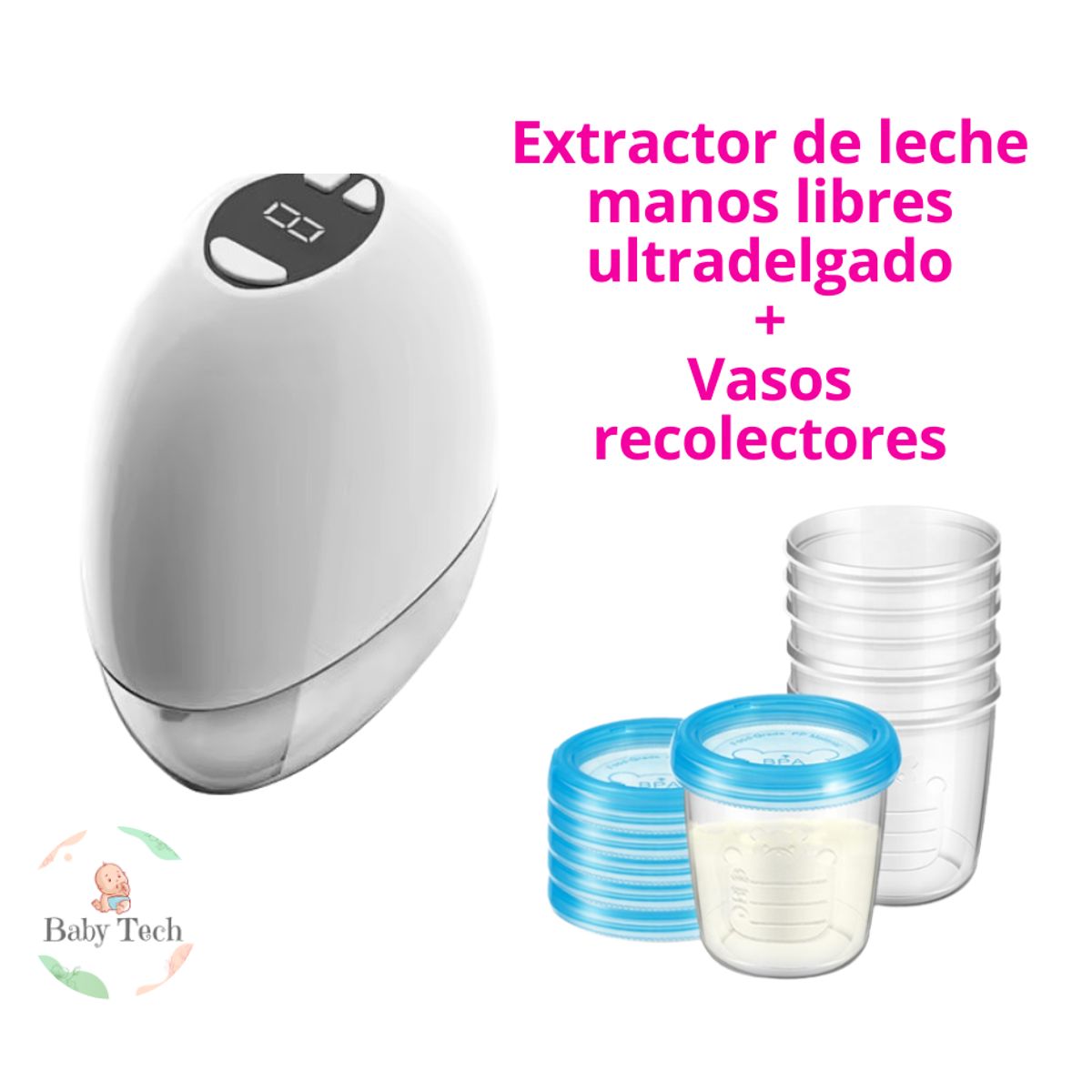 GENERICO - Extractor de Leche Manos LIbres Ultradelgado Vasos