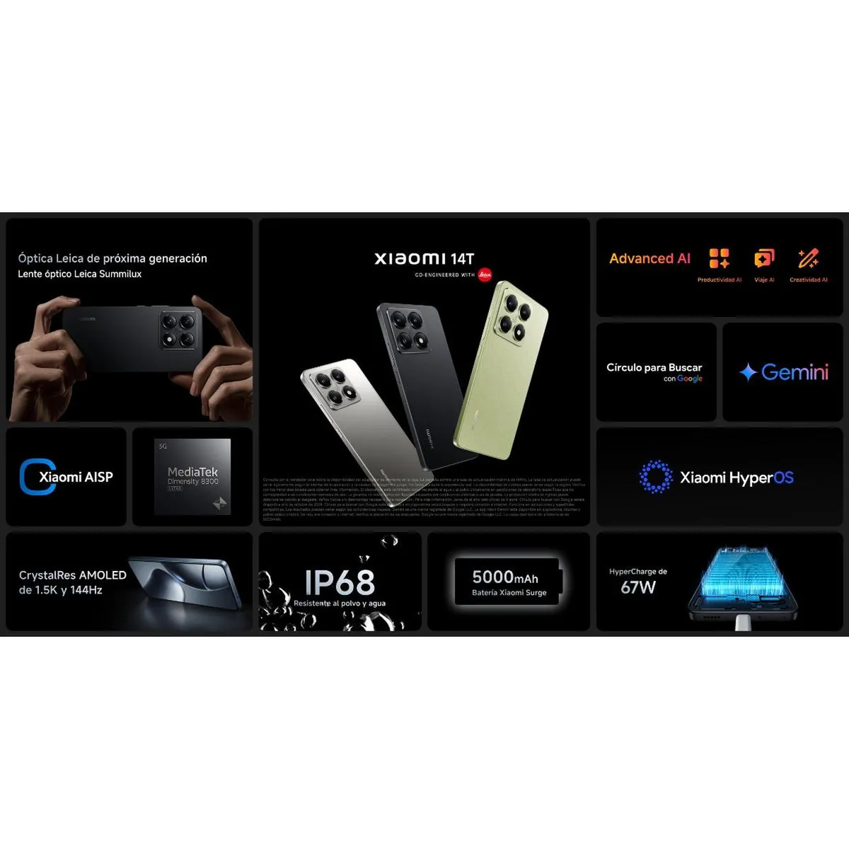 XIAOMI - Xiaomi 14T 5G 12GB+512GB Gris