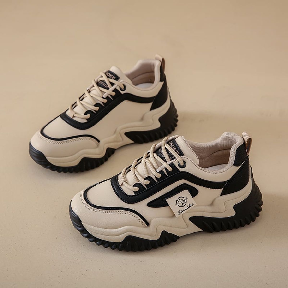 SHANDIAN - Zapatillas Plataforma Mujer Negro