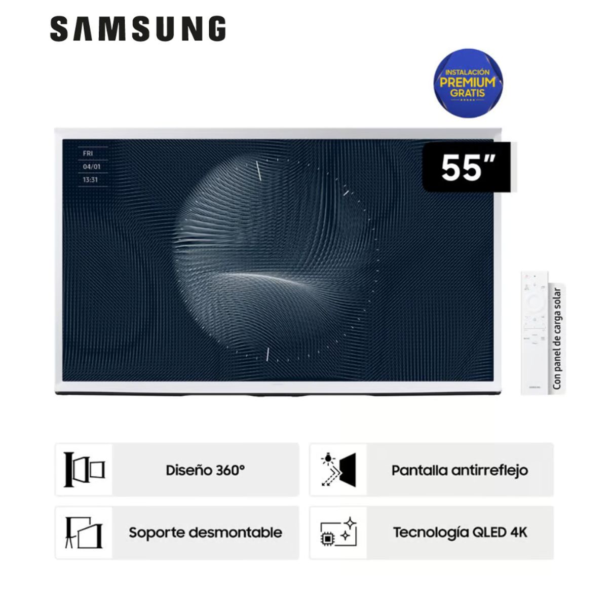 SAMSUNG - Televisor Samsung Smart TV 55" The Serif QLED 4K QN55LS01BAGXPE 120 HZ CONTROL DE VOZ