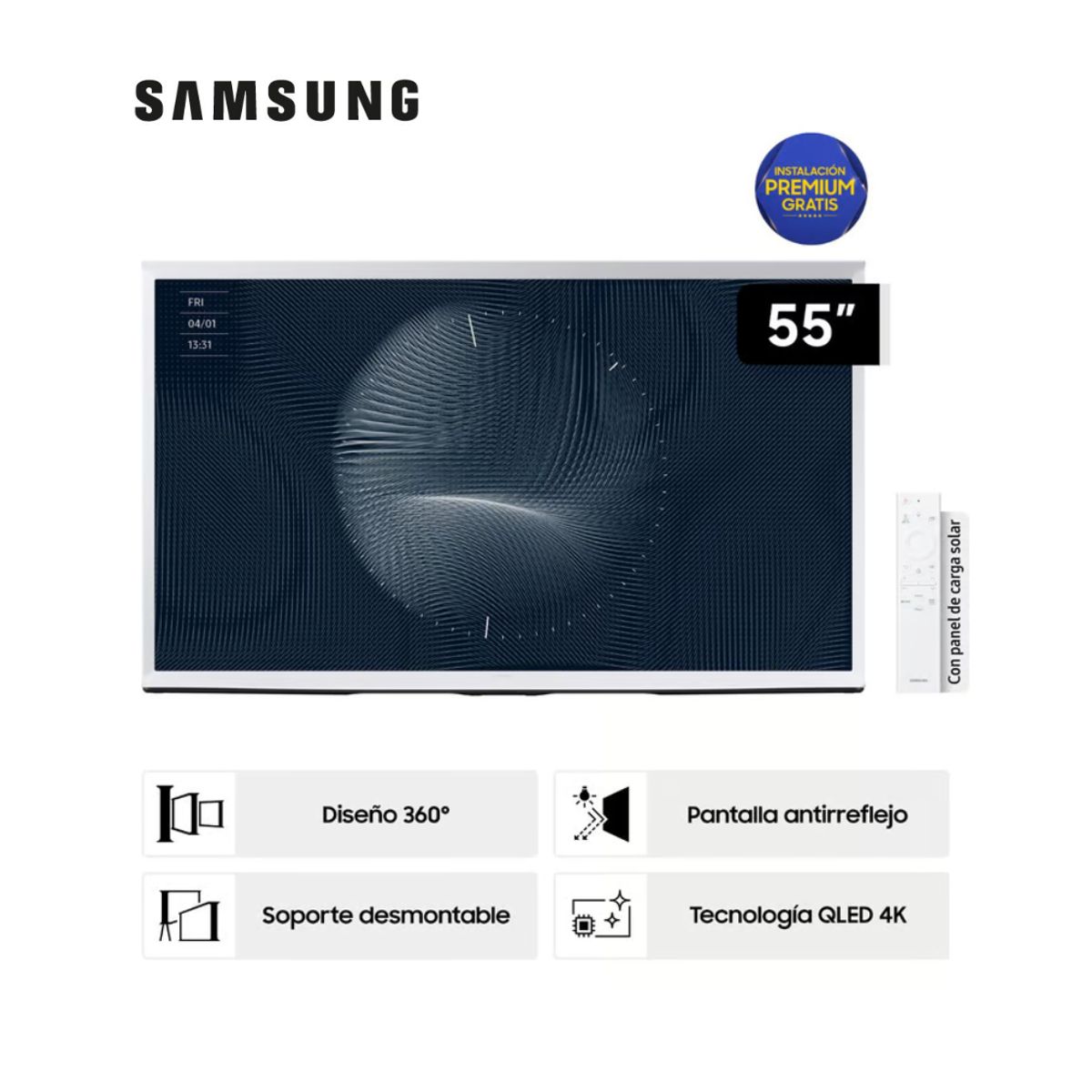 SAMSUNG - Televisor Samsung Smart TV 55" The Serif QLED 4K QN55LS01BAGXPE 120 HZ CONTROL DE VOZ