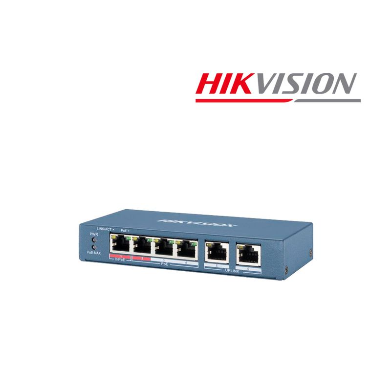 HIKVISION - Switch PoE Hikvision DS-3E0106HP-E No administrable 6 puertos 100Mps