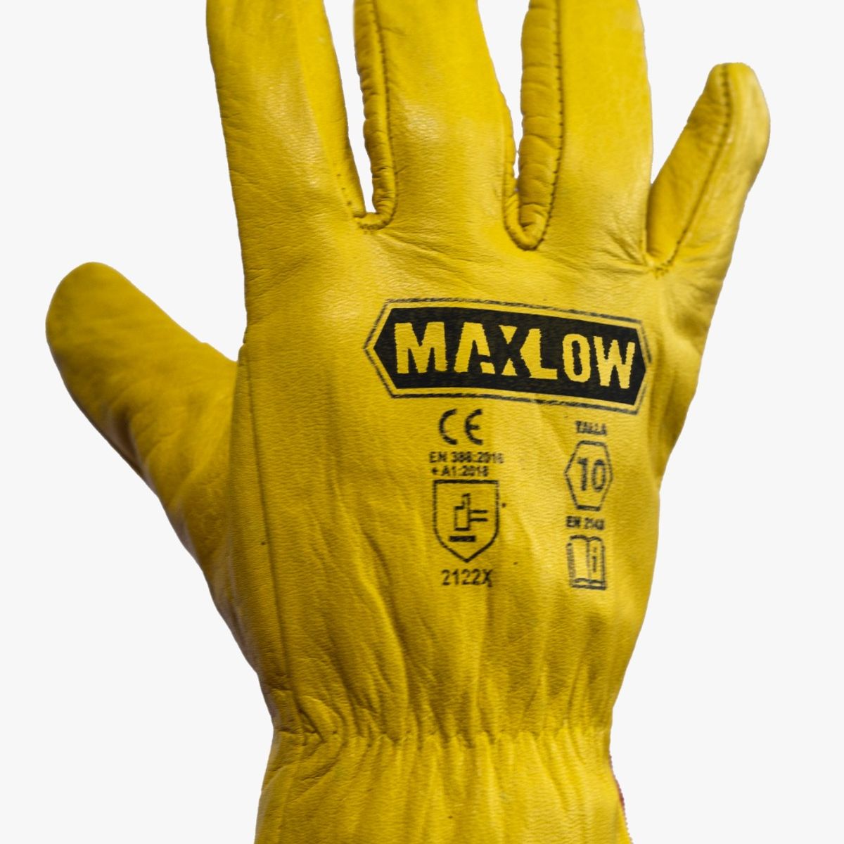 MAXLOW - Guantes de Cuero Badana Amarillo  - Pack x 3
