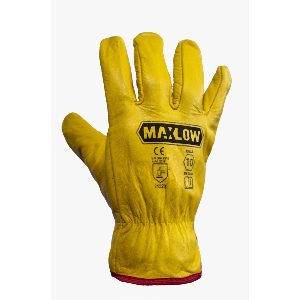 MAXLOW - Guantes de Cuero Badana Amarillo  - Pack x 3