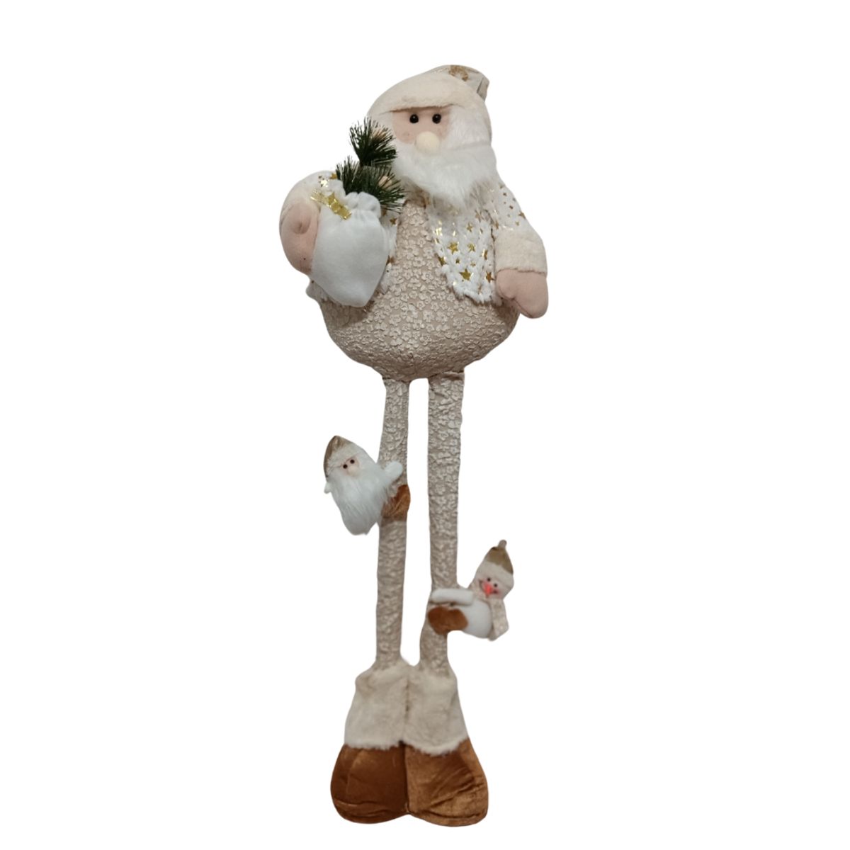 GENERICO - Set 2  Patilargos: Muñeco de nieve + Papá Noel