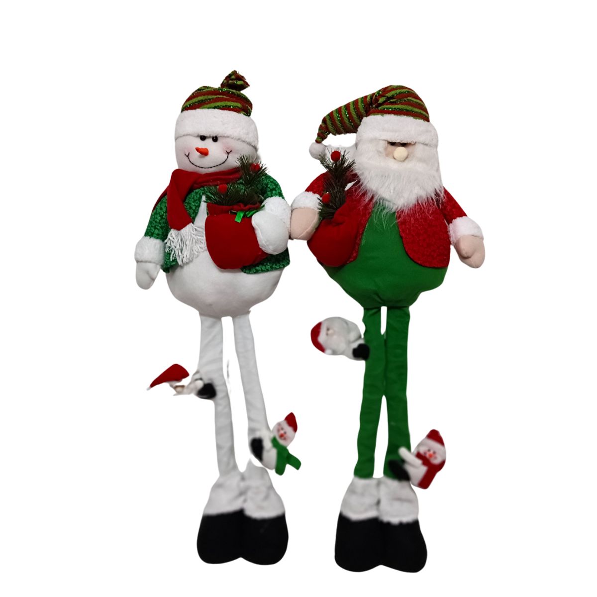 GENERICO - Patilargos Set 2  Patilargos: Muñeco de nieve + Napá Noel