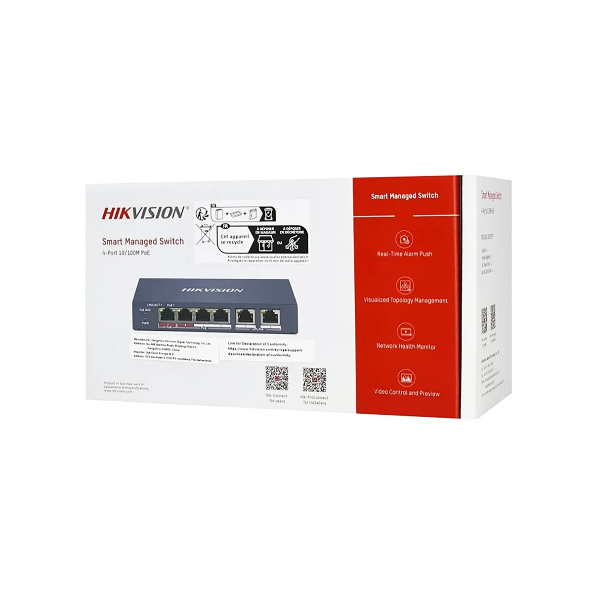 HIKVISION - Switch PoE Inteligente Hikvision DS-3E1106HP-EI administrable 6 puertos