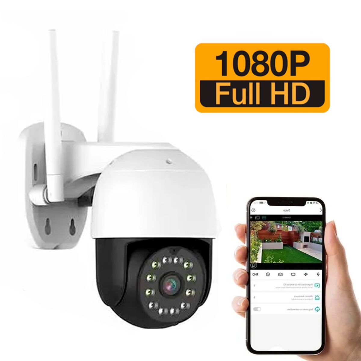 SEISA - CÁMARA DE SEGURIDAD IP PARA EXTERIORES 1080P INALAMBRICA WI-FI