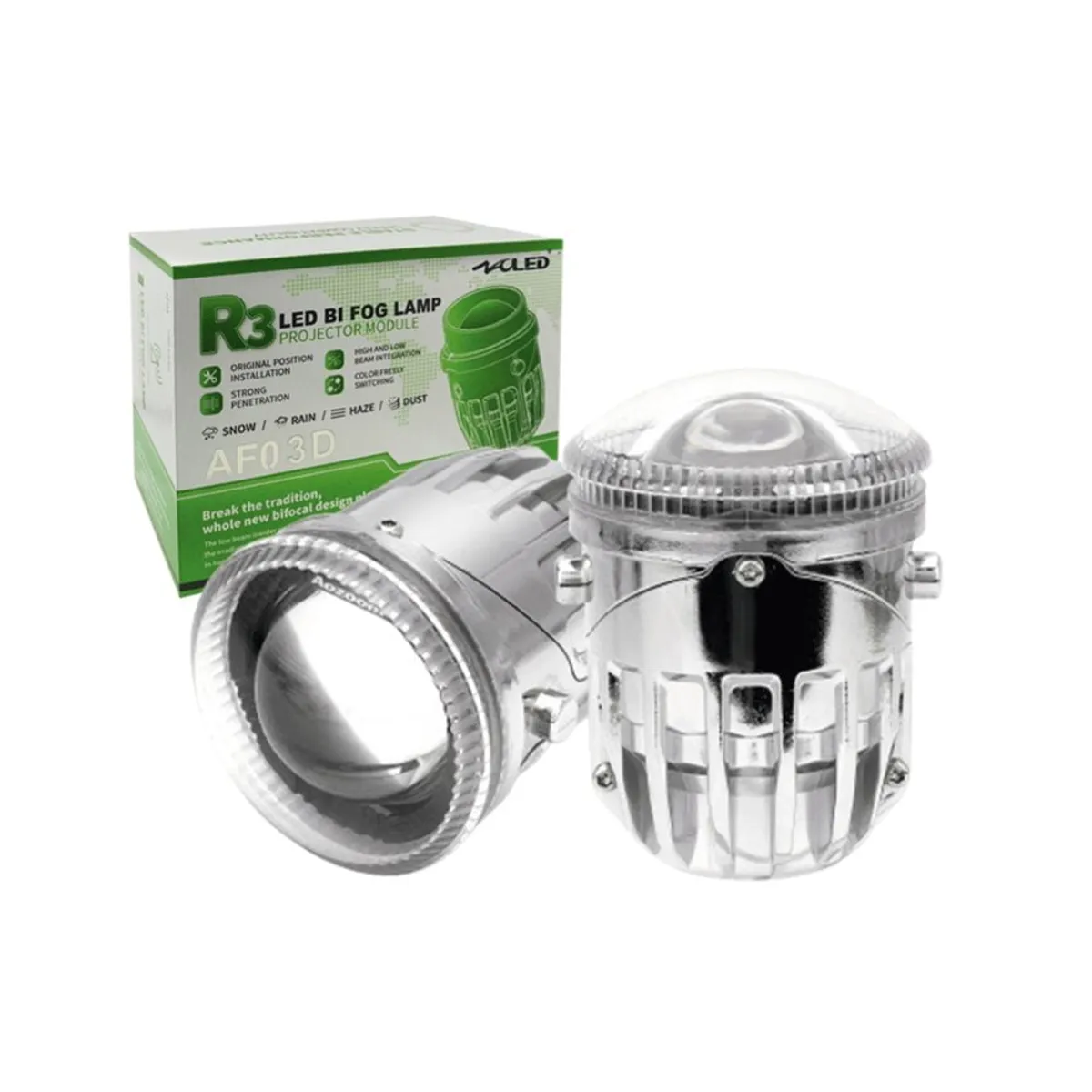 NAOEVO - Proyector Bi-Led Neblinero AF03D+Soporte 18000LM