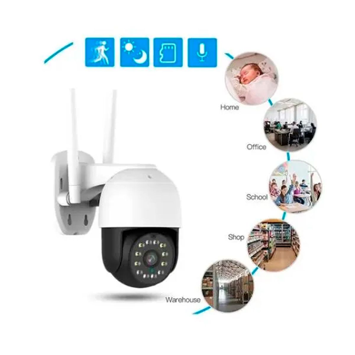 SEISA - CÁMARA DE SEGURIDAD IP SEISA PARA EXTERIORES 1080P INALAMBRICA WI-FI