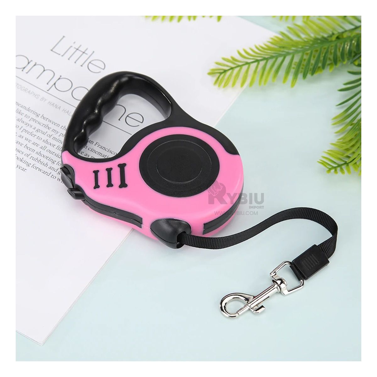 GENERICO - Soga Resistente de Perro de 3m en Rosado Y+Regalo Stickers