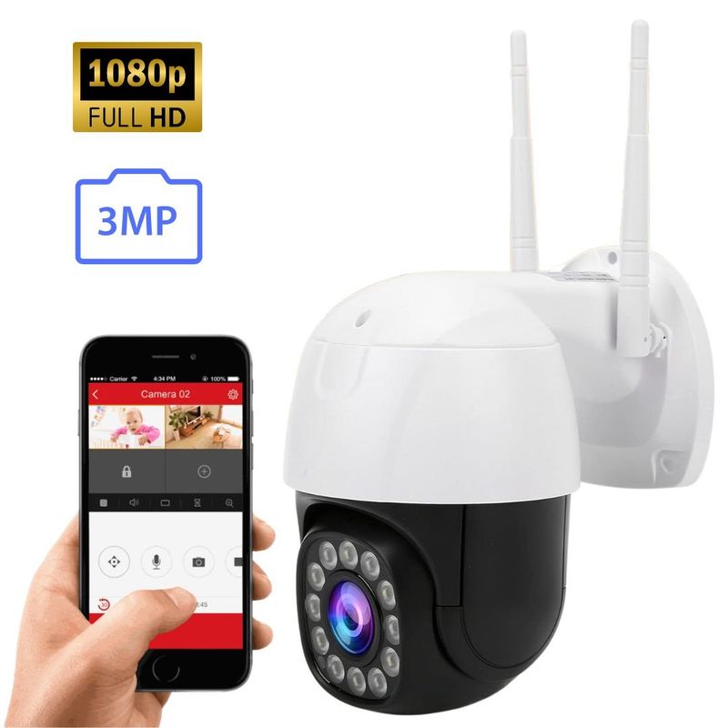 SEISA - Cámara de Seguridad IP SEISA para Exteriores 1080P Inalambrica Wi-Fi