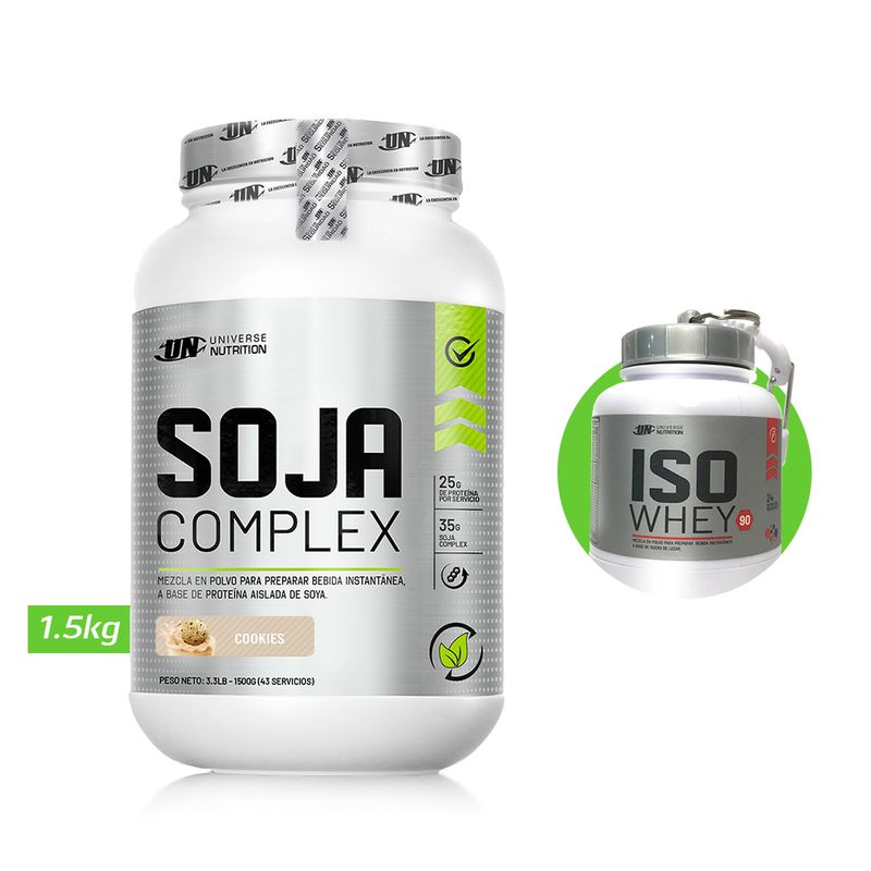 UNIVERSE NUTRITION - SOJA COMPLEX PROTEINA VEGANA UN 1.5 KG COOKIES +REGALOS