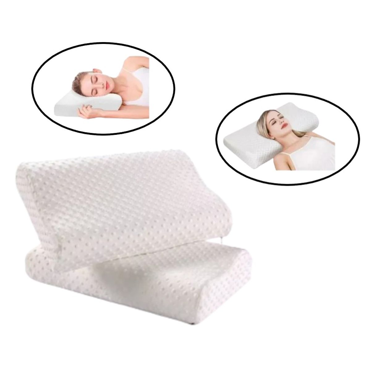 GENERICO - Pack 2 Almohadas Ergonómicas Viscoelástica Memory Pillow Funda