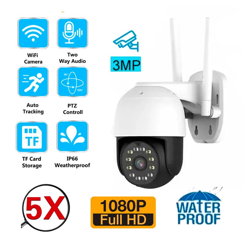 SEISA - CÁMARA DE SEGURIDAD IP SEISA PARA EXTERIORES 1080P INALAMBRICA WI-FI