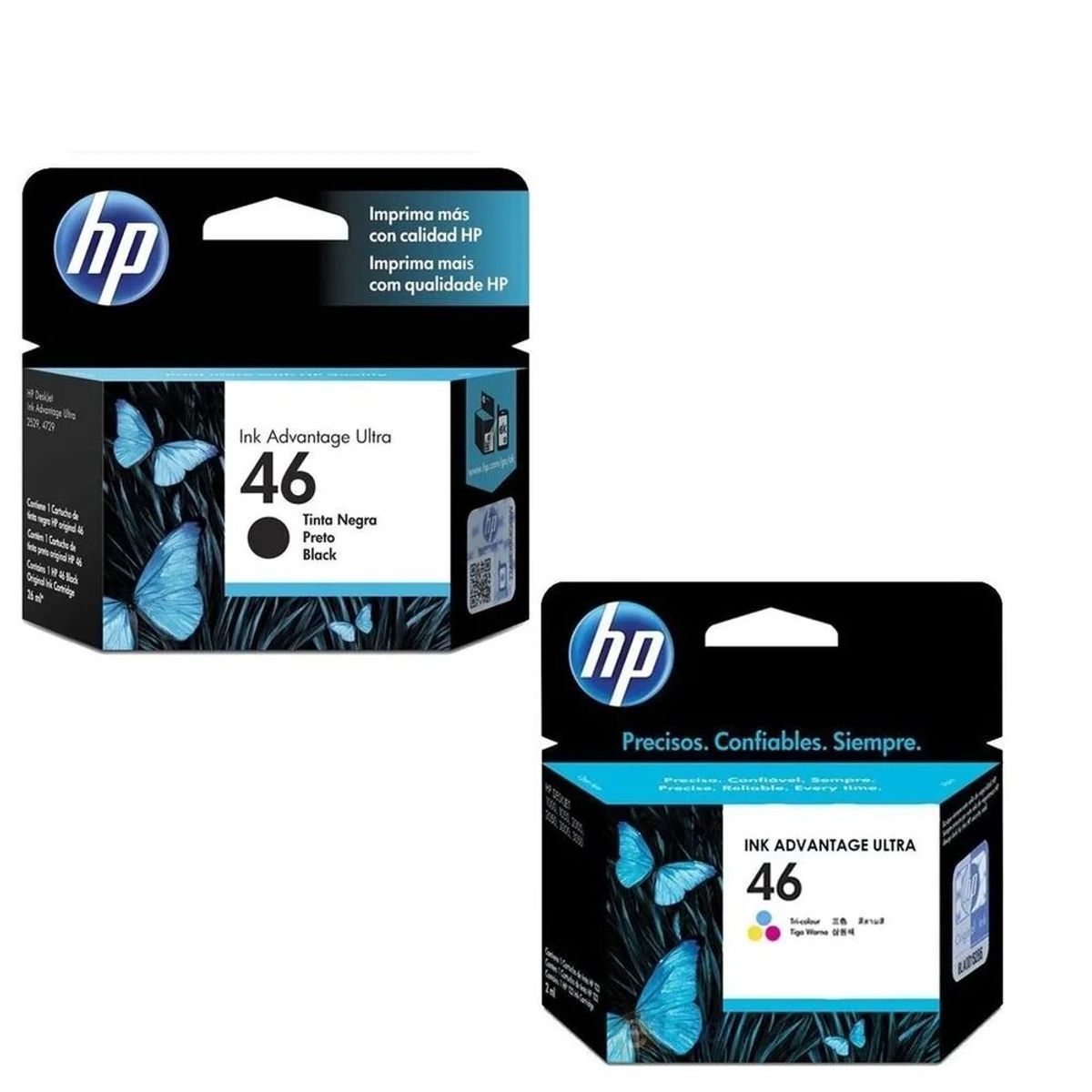 HP - Kit Cartucho De Tinta Hp 46 Negro + Tricolor Original