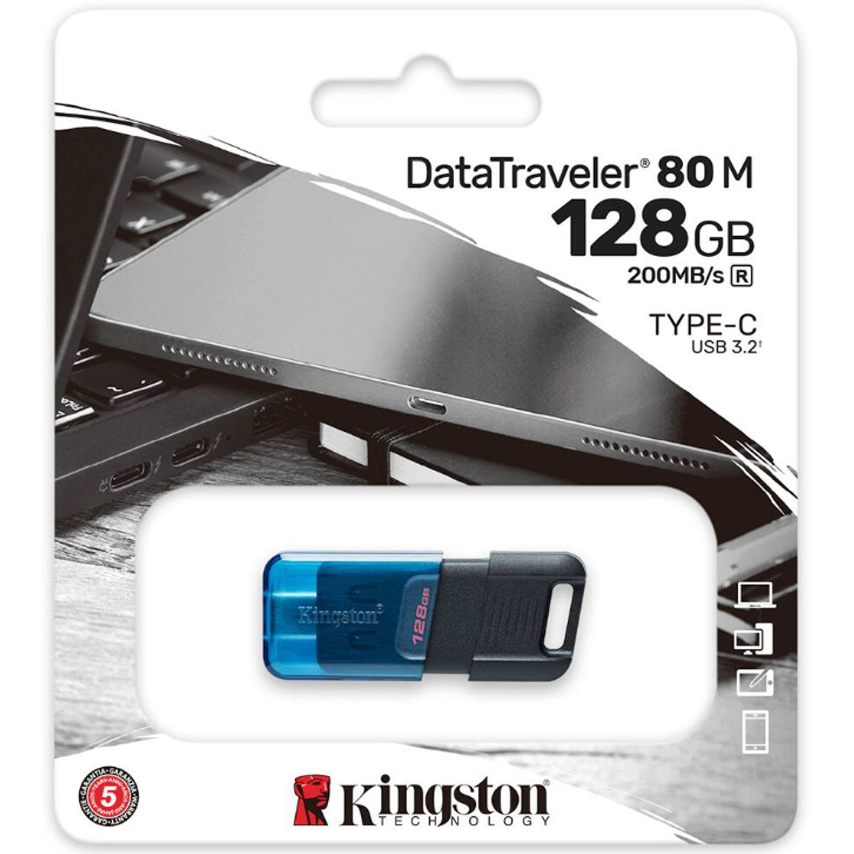 KINGSTON - MEMORIA KINGSTON USB 3.2 DT80M 128GB TIPO C
