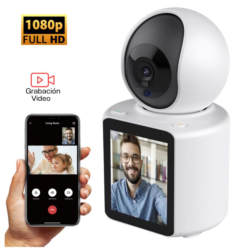 SEISA - Cámara Inteligente Videollamada Wifi Full Hd Giratoria 355º