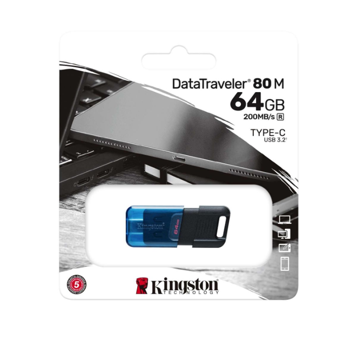 KINGSTON - MEMORIA KINGSTON USB 3.2 DT80M 64GB TIPO C