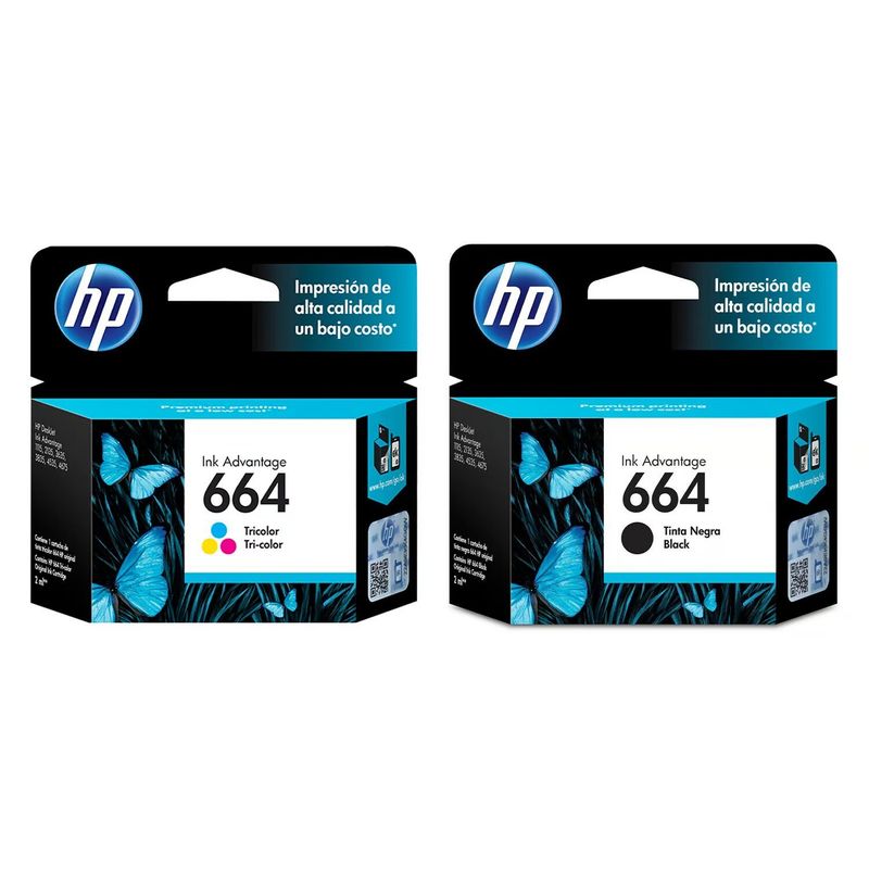 HP - KIT DE CARTUCHO DE TINTA HP 664 NEGRO / COLOR ORIGINAL