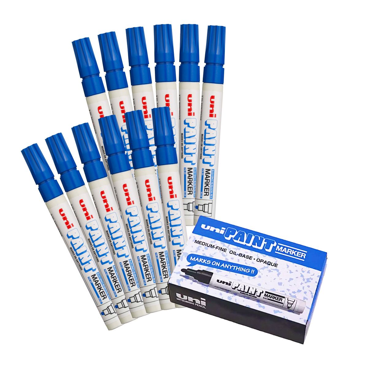UNI BALL - UNI PX-20 Marcador de pintura permanente Azul Caja x 12