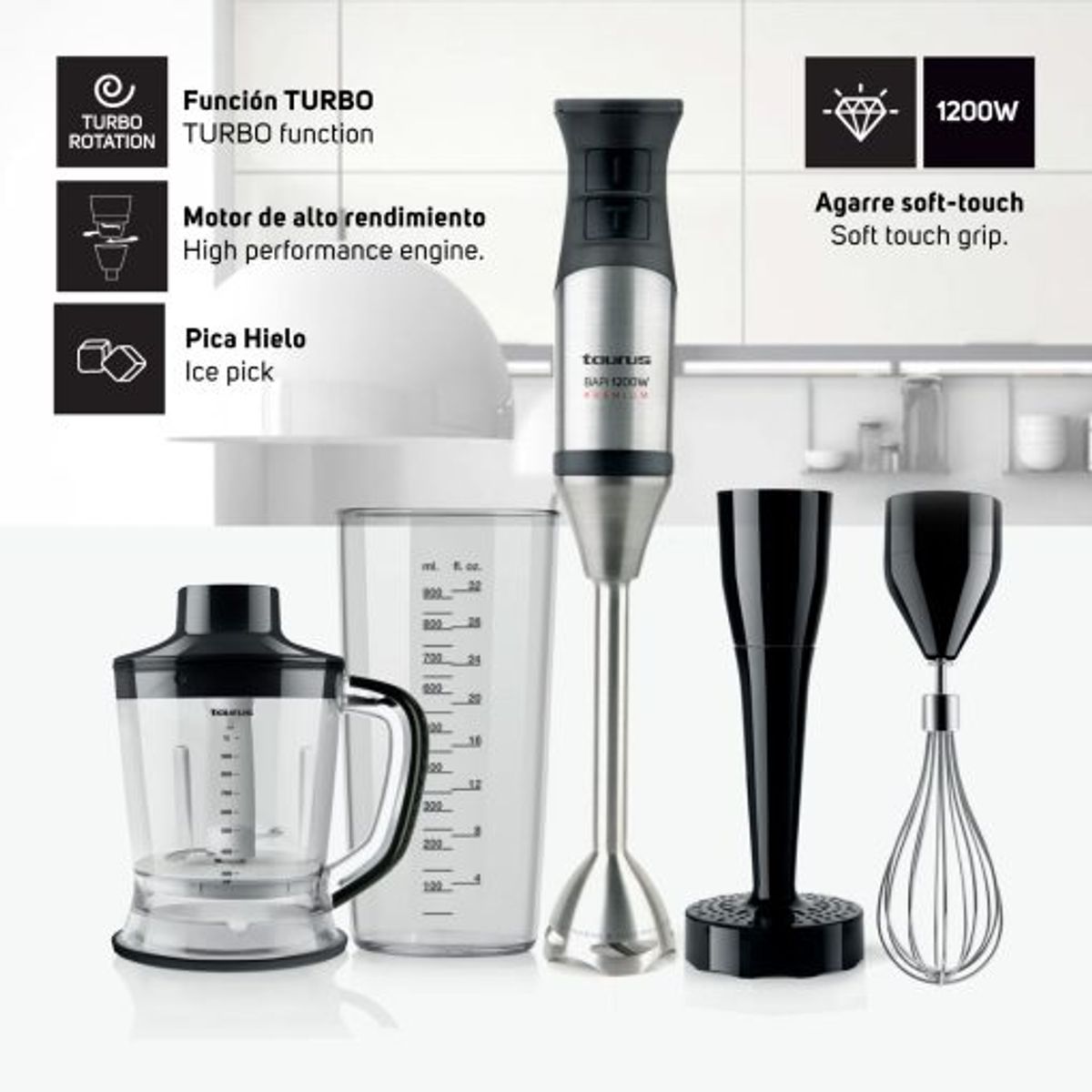 TAURUS - Batidora de Inmersión Taurus Bapi 1200 Premium Complete