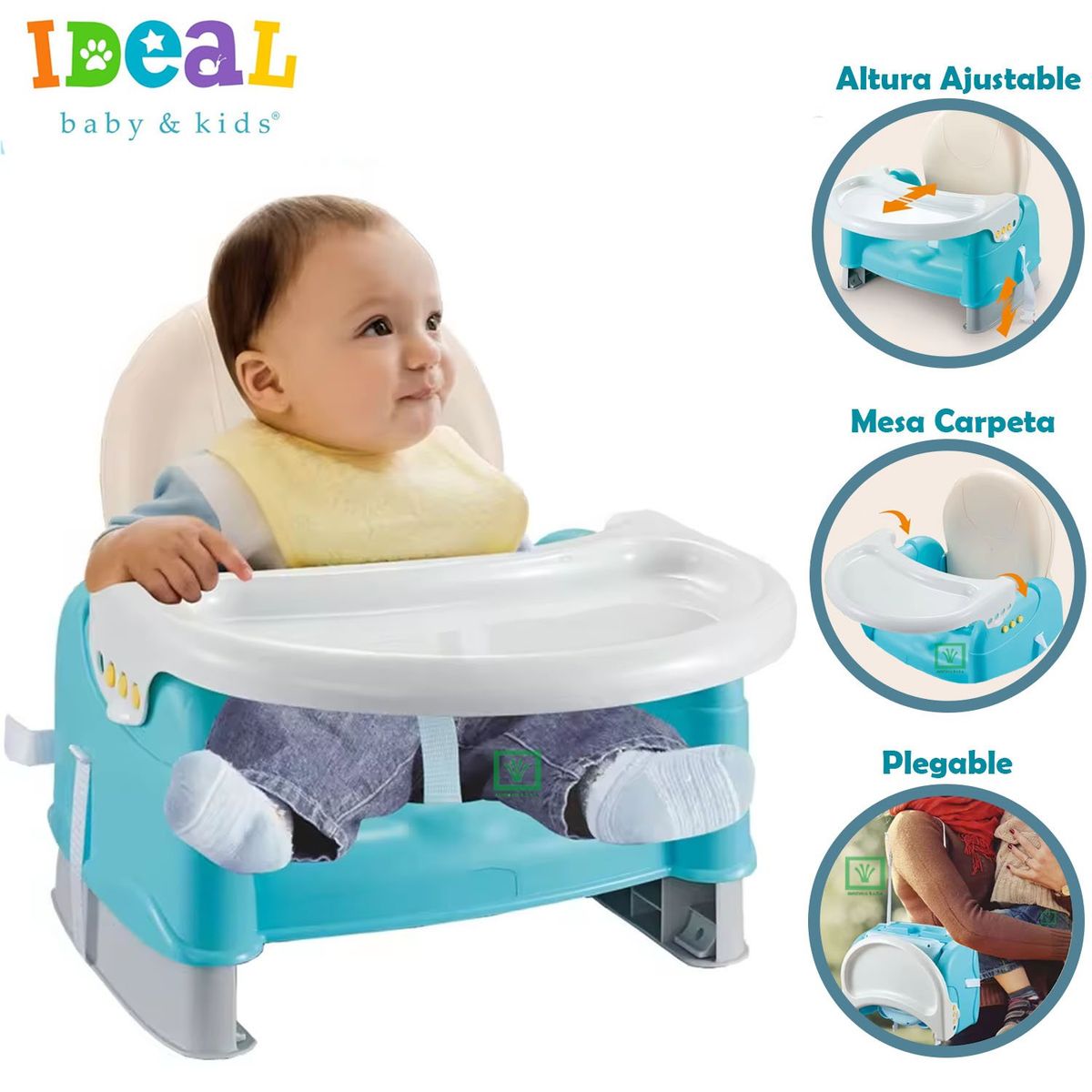 IDEAL - Mesa de Comer Portatil Ideal Plegable Celeste