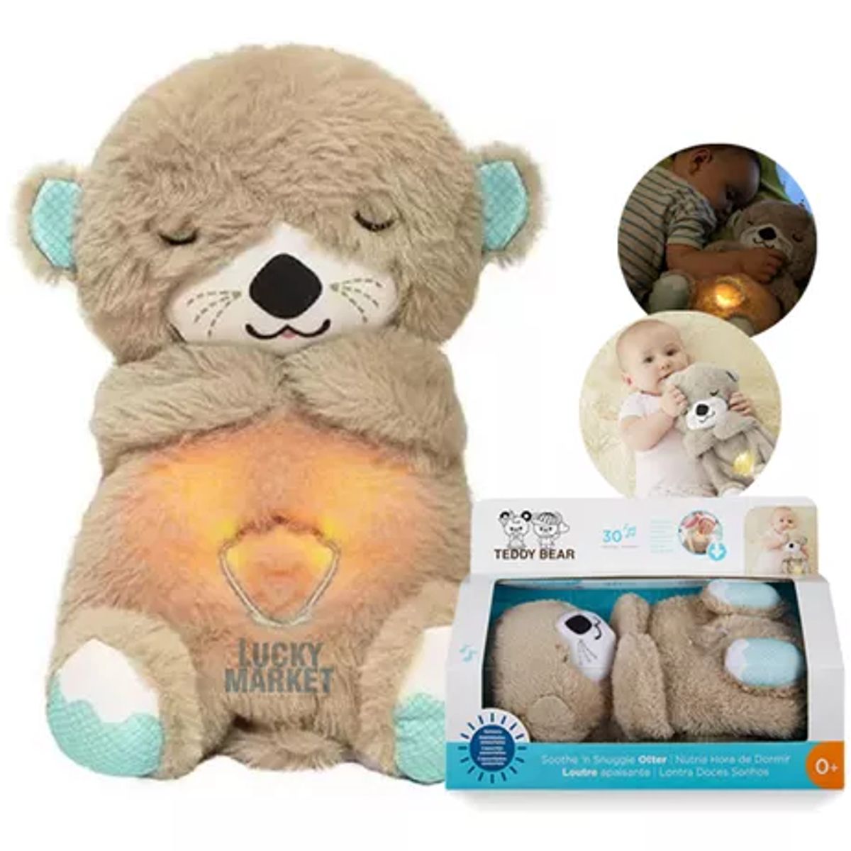 GENERICO - Peluche Nutria Dormilona que Respira Marrón+Almohada Memory Pillow Ergonómica