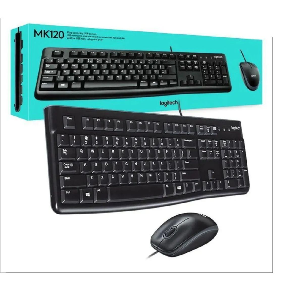 LOGITECH - Kit Logitech 2 en 1 Teclado y Mouse MK120