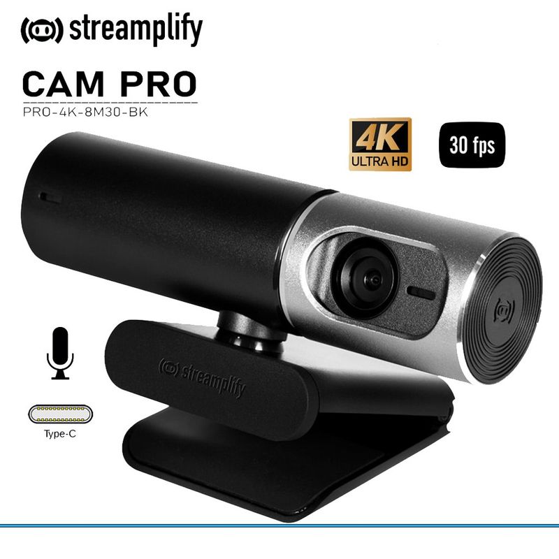 STREAMPLIFY - Cámara Web Streamplify CAM PRO-4K-8M30-BK
