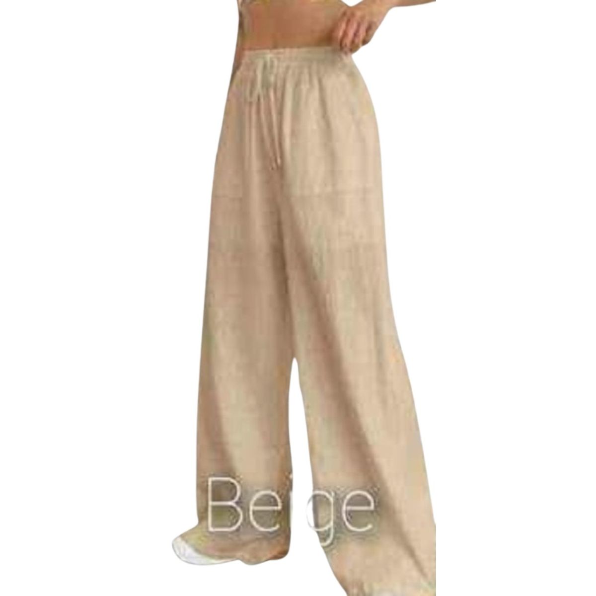 GENERICO - Pantalón palazzo lino para dama