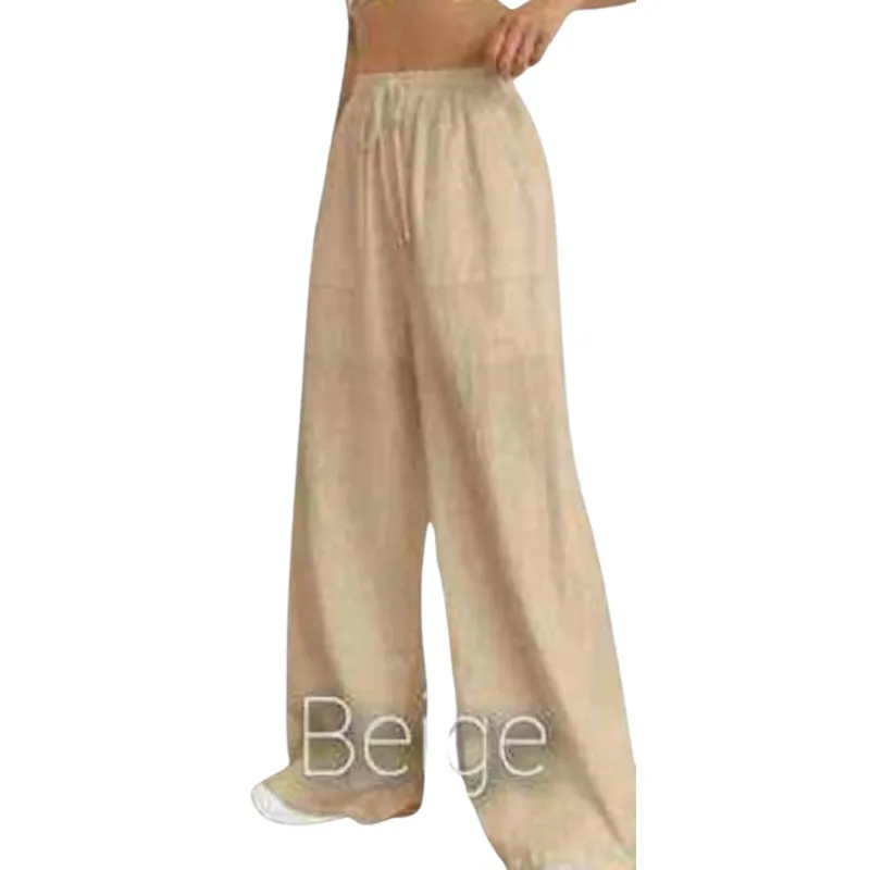 GENERICO - Pantalón palazzo lino para dama