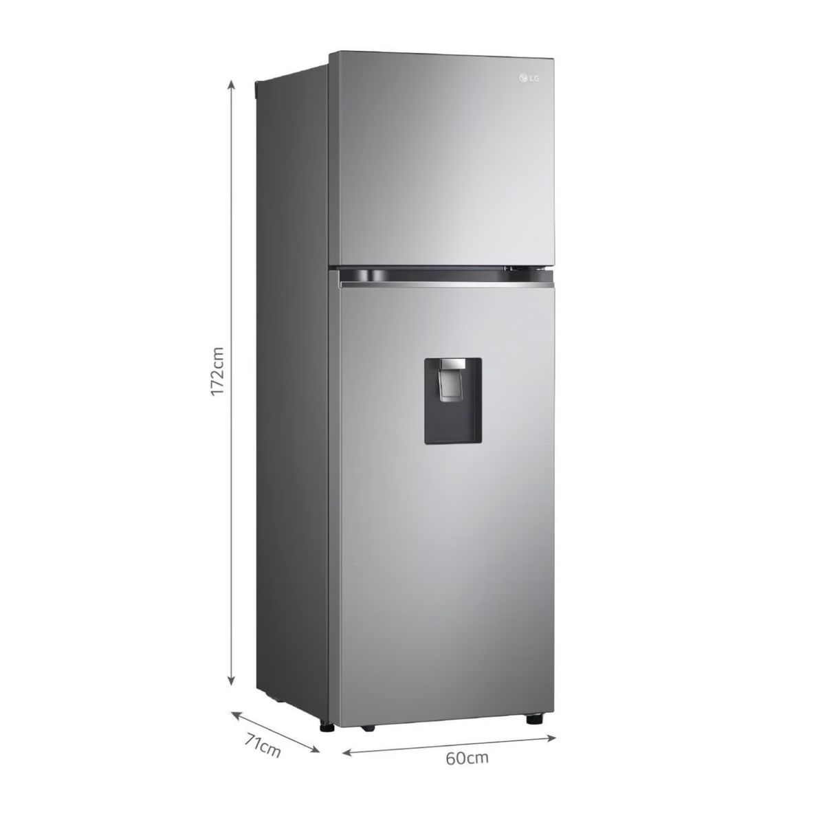 LG - REFRIGERADORA LG 334L DOOR COOLING TOP MOUNT - GT33WPP PLATEADA