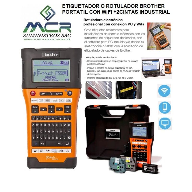 BROTHER - ETIQUETADOR O ROTULADOR BROTHER PORTATIL CON WIFI +2CINTAS INDUSTRIAL