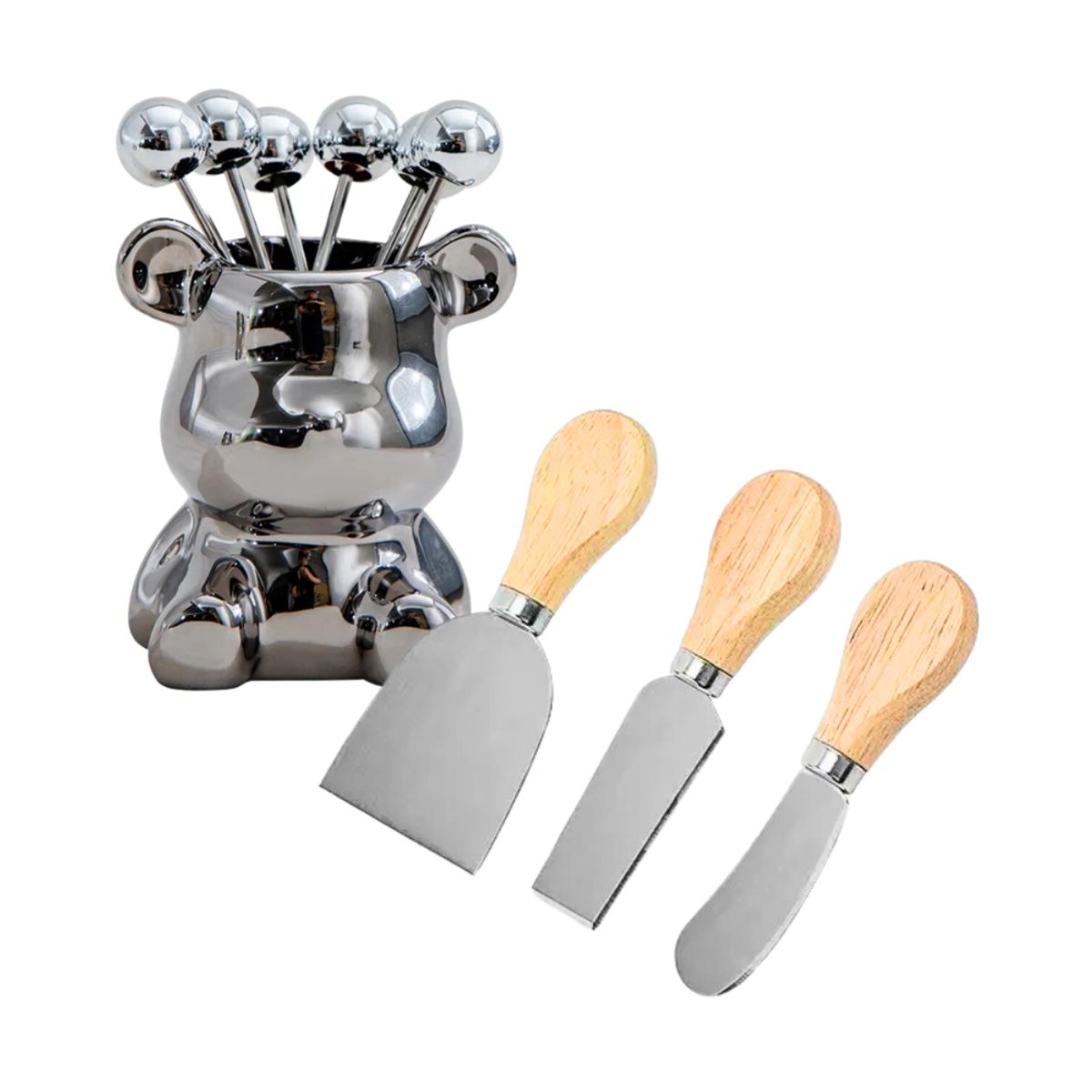 INSPIRA - Kit Tabla de Quesos Juego de Mini Tenedores con 3 Mini Cuchillos