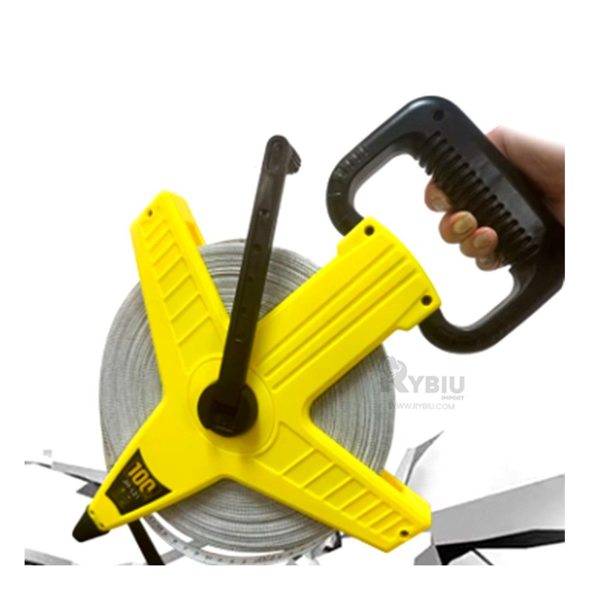 RYBIU IMPORT - Enrollador Compacto de 50 Metros en Amarillo Y+Gift Stickers