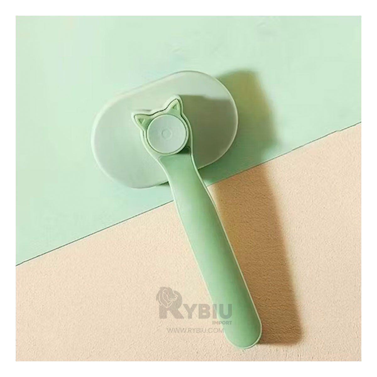 RYBIU IMPORT - Cepillo de Limpieza para Gato con Mango Ergonomico Verde