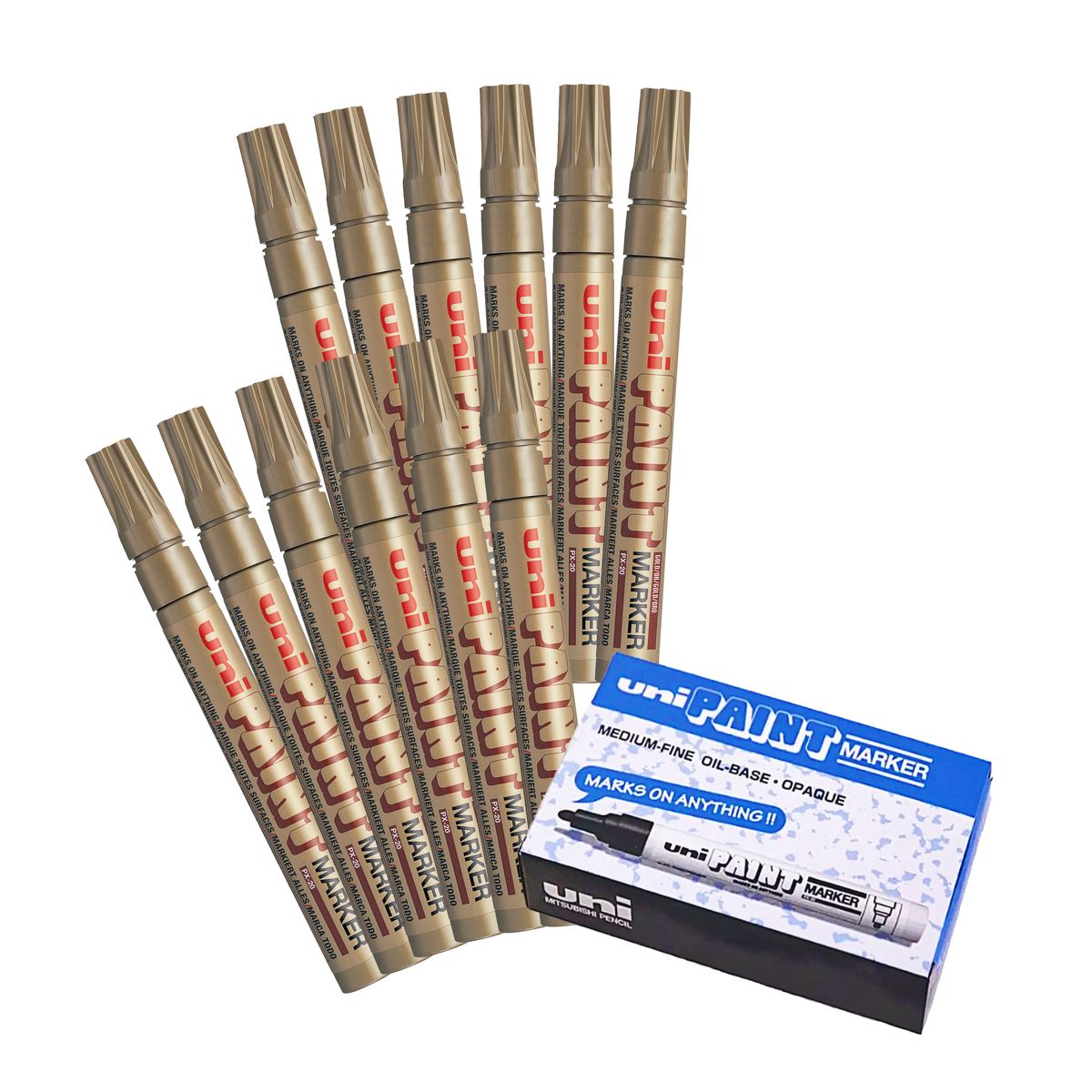 UNI BALL - UNI PX-20 Marcador de pintura permanente Dorado Caja x 12