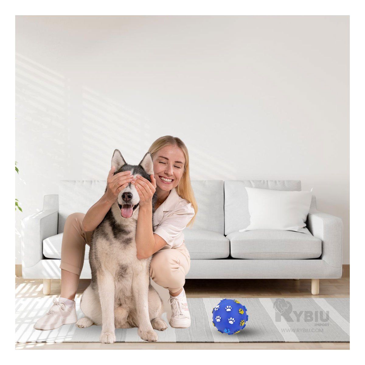 RYBIU IMPORT - Bola de Facil Uso en Azul Y+Regalo Ligas para Peinar