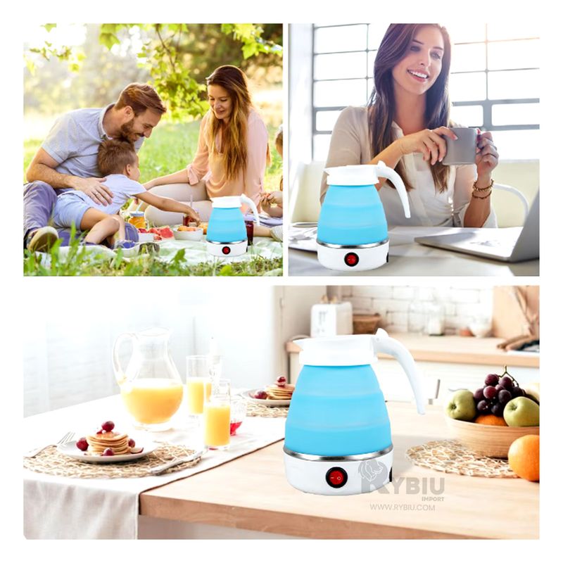 RYBIU IMPORT - Hervidero para Acampar de 600ml en Celeste Y+Regalo Agendita