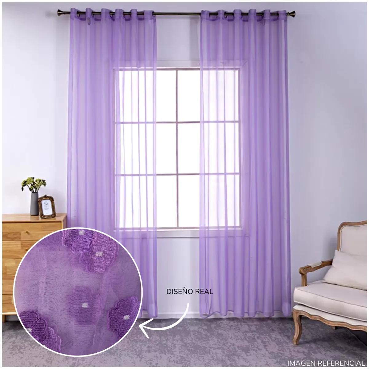 INSPIRA MARKET - Cortina de sala elegante 140 X 240 cm SET