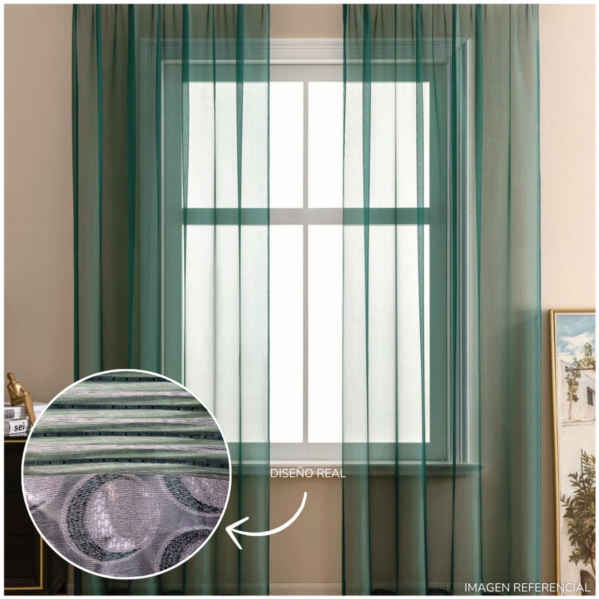 INSPIRA MARKET - Cortina de sala elegante 140 X 240 cm SET