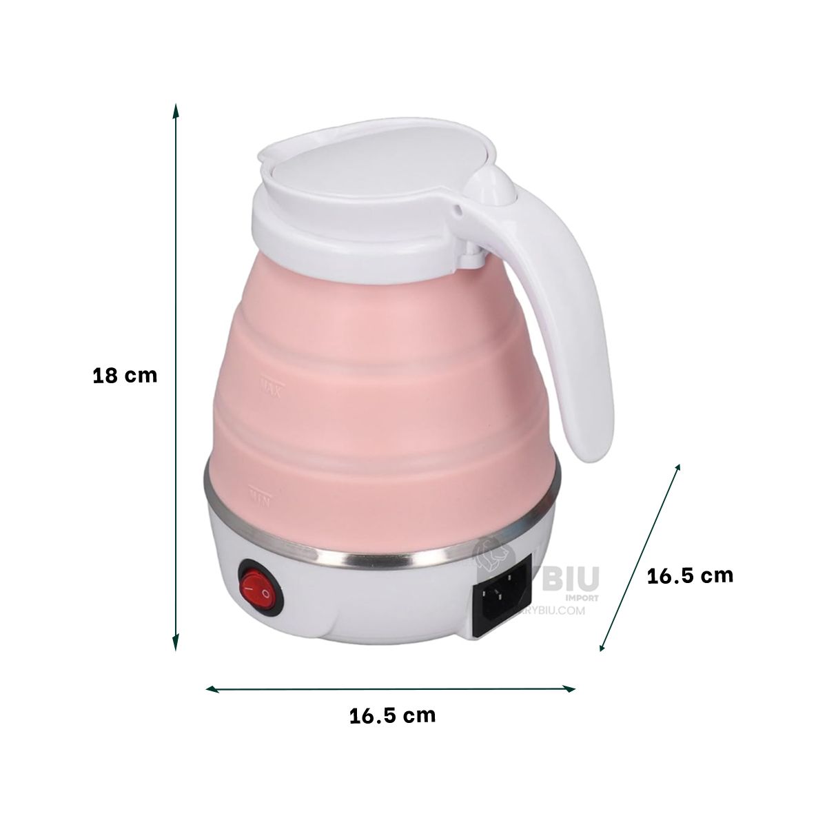 RYBIU IMPORT - Maquina Hierve Agua 600ml Rosado Y+Regalo Ligas para Peinar