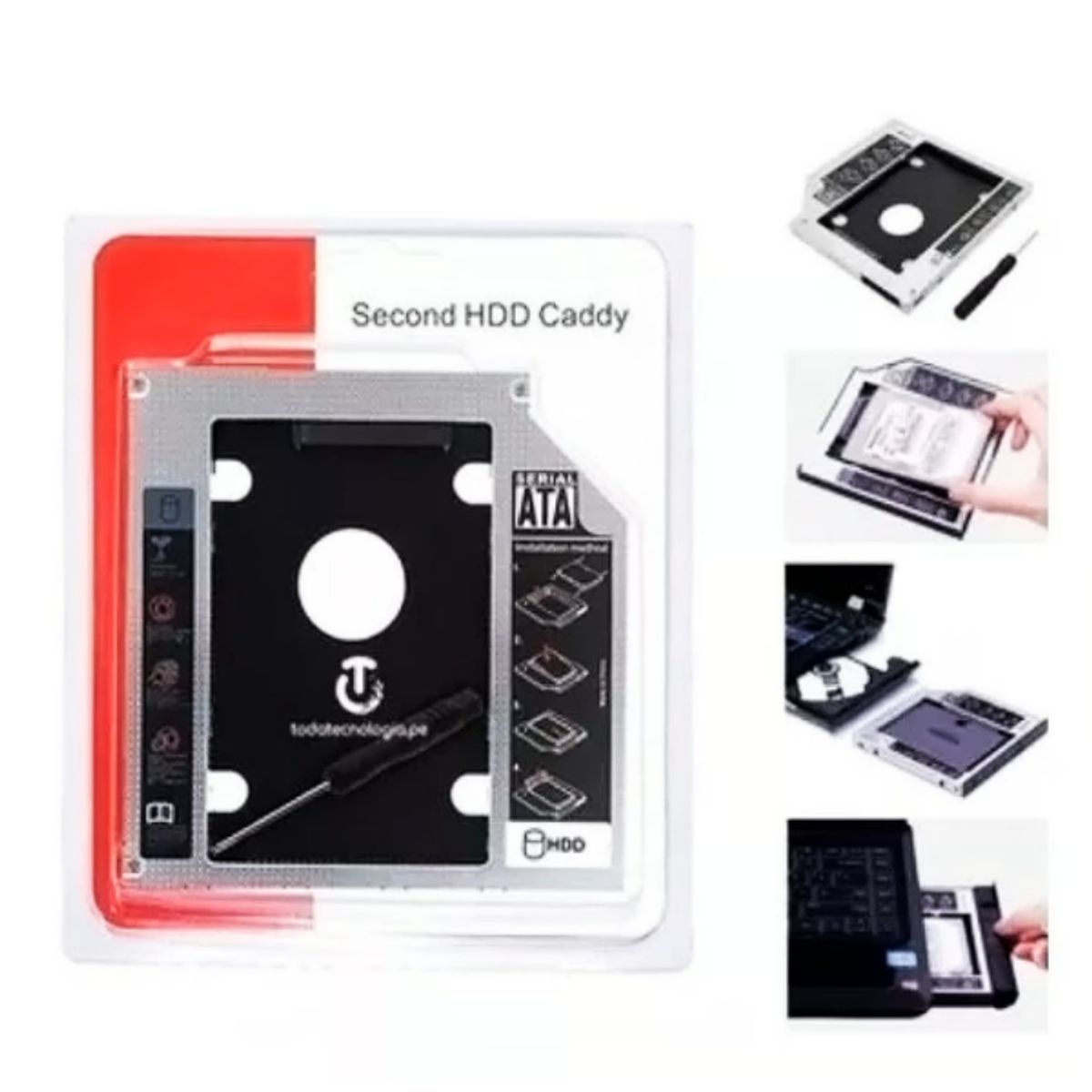 GENERICO - Adaptador Disco Duro Laptop Caddy Segundo SDD HDD 127MM