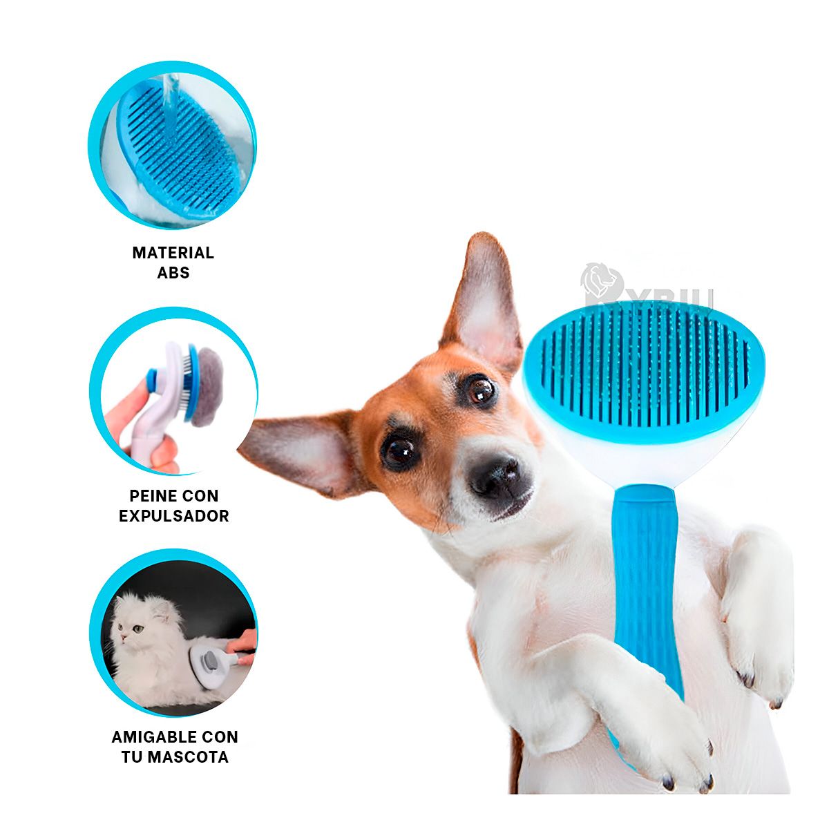 GENERICO - Peineta Dinamica Pet de Color Celeste Y+Post-it Adhesivos