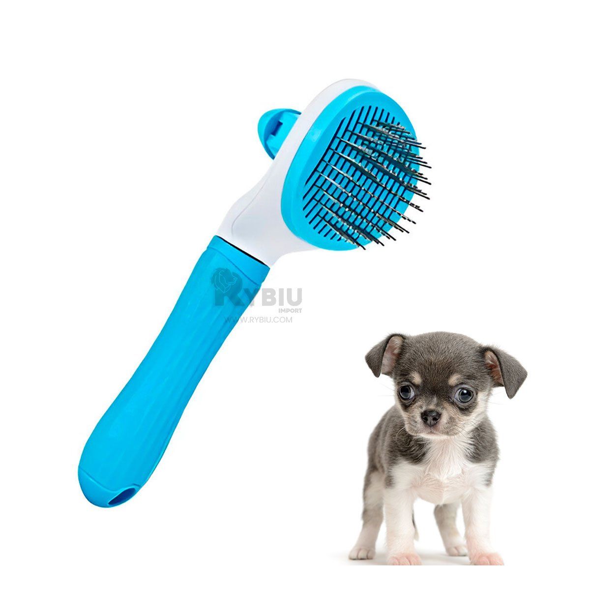 GENERICO - Peine Expulsador de Pelusa Practico de Color Celeste